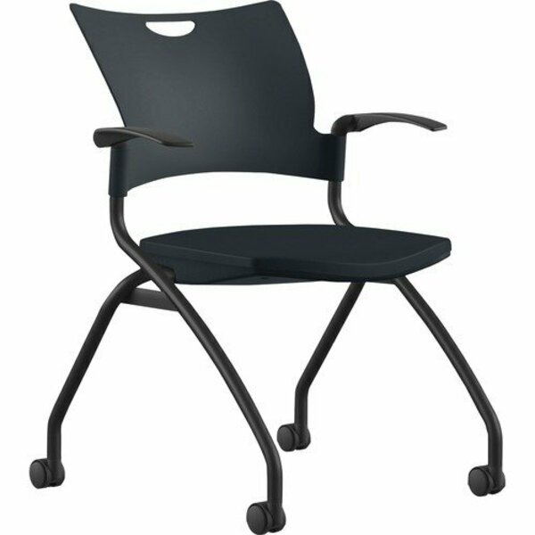 9To5 Seating CHAIR, NSTNG, PLSTC, BK/BK NTF1320A12BFP01